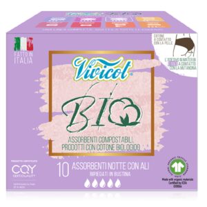 PODPASKI HIGIENICZNE ZE SKRZYDEŁKAMI NA NOC ECO 10 szt. - VIVICOT