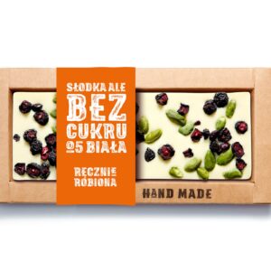 Rzemieślnicza Czekolada Biała Bez Dodatku Cukru z Pistacjami i Aronią (53 g)